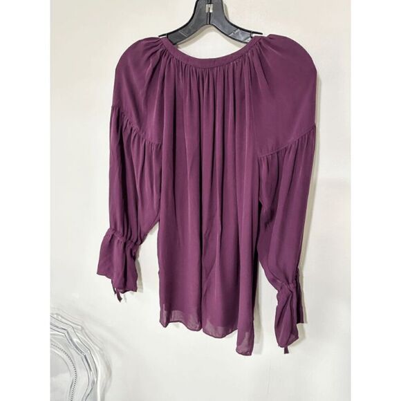 Calvin Rucker Violet Silk Pleated Tenderness Top Size M - Picture 6 of 13